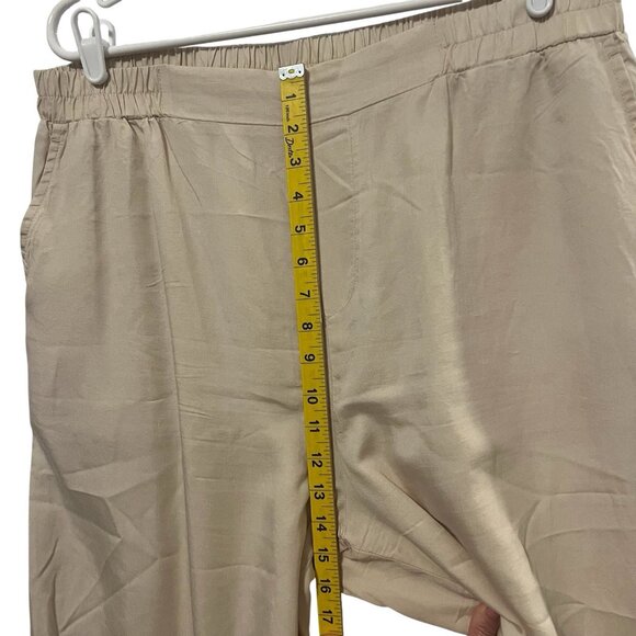 Jane + Delancey Wide Leg Pull On Pants Size XL Beige Pockets Elastic Waist - Picture 6 of 10